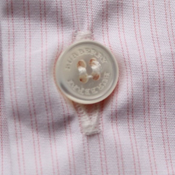 Burberry London Poplin Striped Button Up Men's Shirt City Pink Size 15.5 - Picture 8 of 8